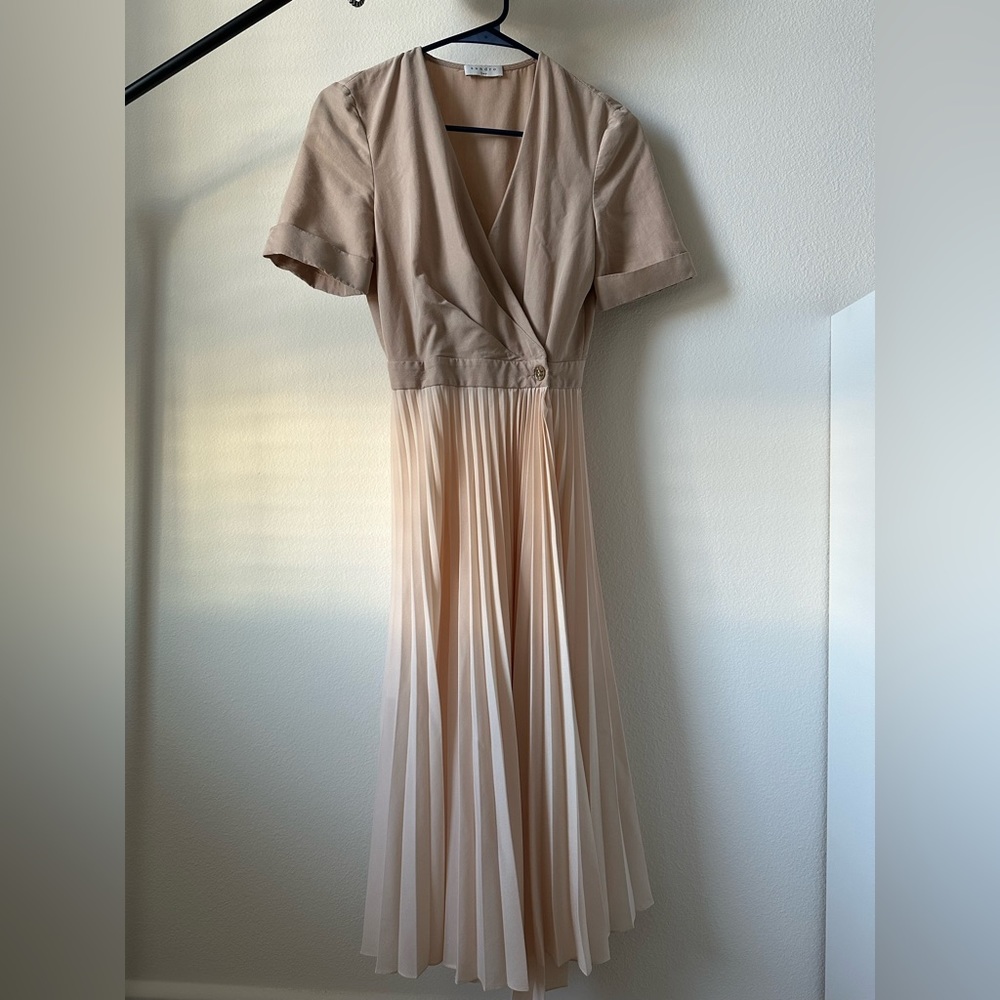sandro midi wrap dress
